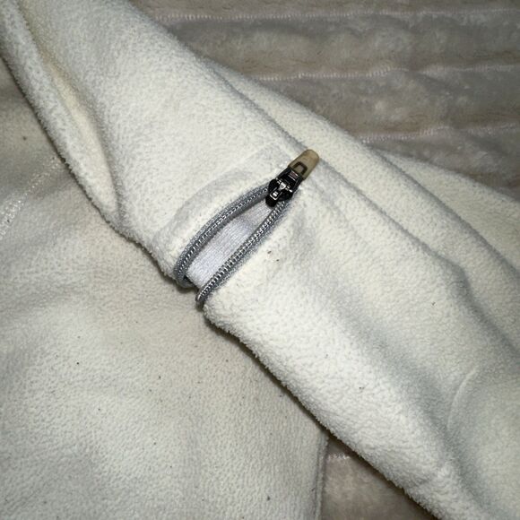 LL Bean Womens Ivory Pullover Fleece 1/4 Zip Size Large - Picture 4 of 8
